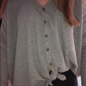 “Out From Under Jojo Oversized Button Front Top”